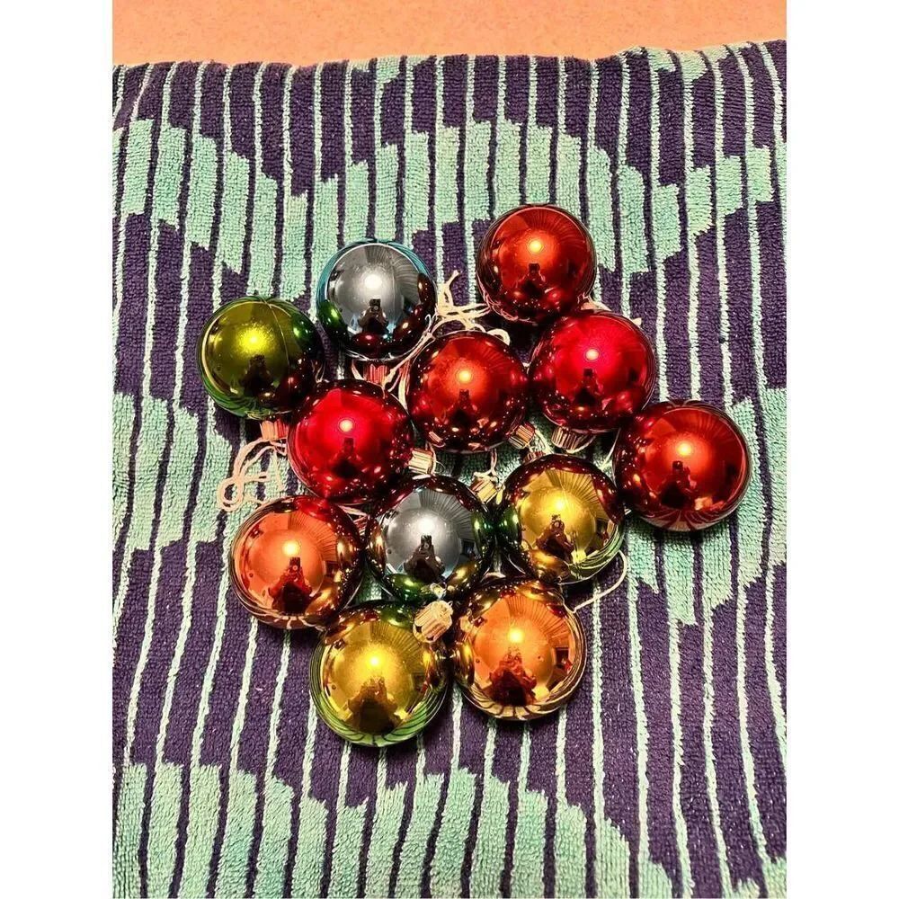 12 Shatter Proof Lightweight Christmas Balls Ornaments Multi-Color EVC